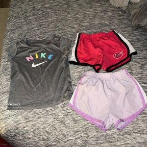 Nike Girls Gray Dri-FIT Tee with (2) Shorts